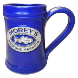 Vtg Mug Cup Stein Morrey's Seafood Market Clay Pottery Coffee Tea Beer